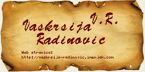 Vaskrsija Radinović vizit kartica